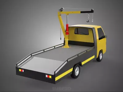 ROADSIDE SERVICE TOW TRUCK OVERHEAD REAR RECOVERY LIFTING CRANE 3D model