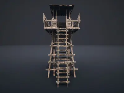 SCOUT WATCHTOWER TOWER FORT FORTRESS CASTLE WALLS AAA NEXTGEN Low-poly 3D model