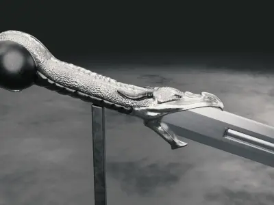 Dragon Blade - game-ready sword Low-poly 3D model