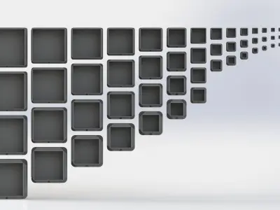 Set of square plugs Low-poly 3D model