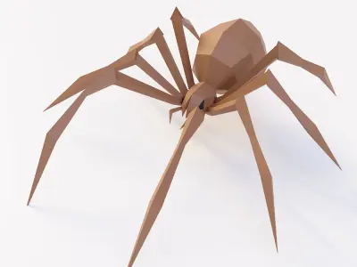 Creepy spider low poly 3d model  Low-poly 3D model