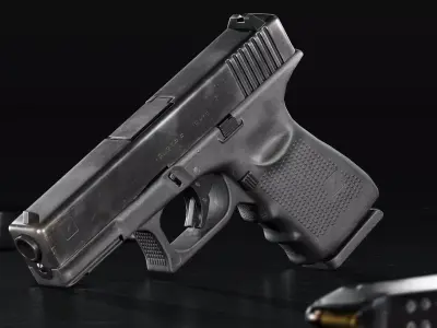 9mm Pistol - Handgun Low-poly 3D model