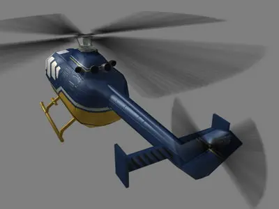 Bo105 V3 Helicopter Low-poly 3D model