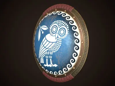 Hoplite Shield Athens  Low-poly 3D model