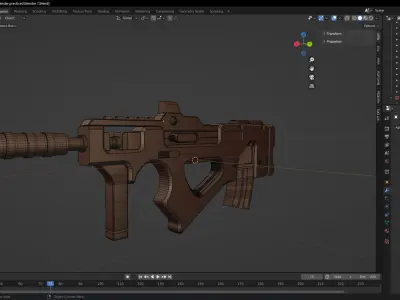 Sci- Fi Rifle 3d models Low-poly 3D model