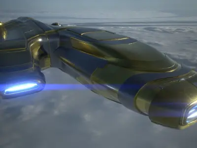 Military Explorer Spaceship - Gunship 3D model