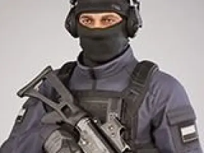 Casual Soldier 16 Low-poly 3D model