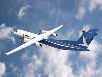 Bombardier q400 airplane Low-poly 3D model