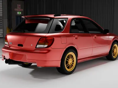 Subaru Impreza WRX Wagon Low-poly 3D model