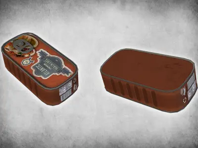 Canned Mackerel Low-poly 3D model