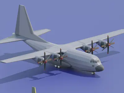 Low Poly military airplane and helicopter pack  5 plus 1  Low-poly 3D model