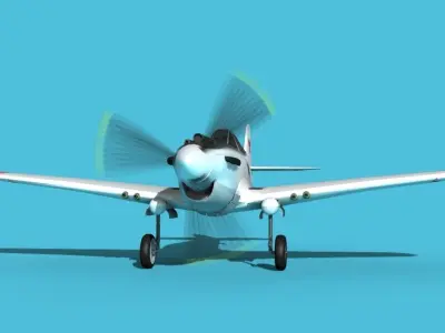 Curtiss P-40B Tomahawk V14 Soviet Union 3D model