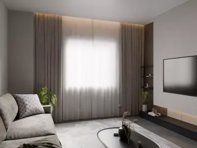 Curtain 3D Model Modern Fabric Drapes for Interior Design Free low-poly 3D model