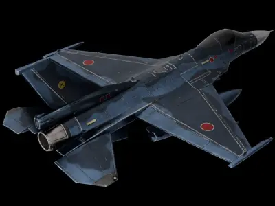 Mitsubishi F-2 Japan Air Force Low-poly 3D model