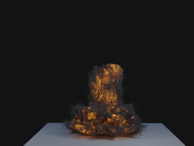 Dirt Explosion Simulation Smoke OpenVDB Low-poly 3D model