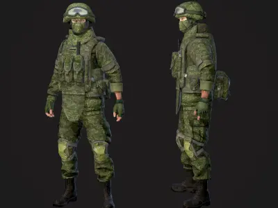 Soldier in Equipment Ratnik Low-poly 3D model