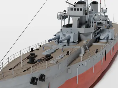 Dreadnought class battleship from World War 1 3D model