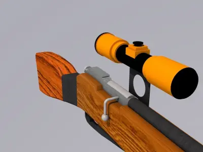 Scoped Mosin Sniper Rifle Free low-poly 3D model