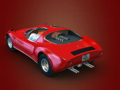 Alfa Romeo Stradale 1967 Low-poly 3D model