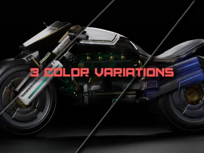 Futuristic Muscle Motorcycle - Andromeda Bike Low-poly 3D model