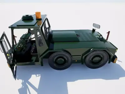 Airport Ground Tractor Low-poly 3D model