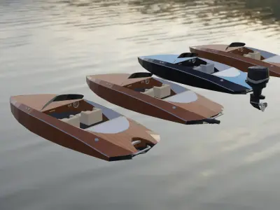 Low Poly Speed Boats Low-poly 3D model