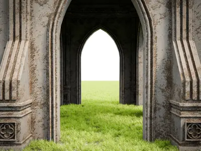 GOTHIC CASTLE BUILDING 10 Low-poly 3D model