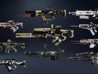 Weapon Sci Fi Pack Vol 2 Low-poly 3D model