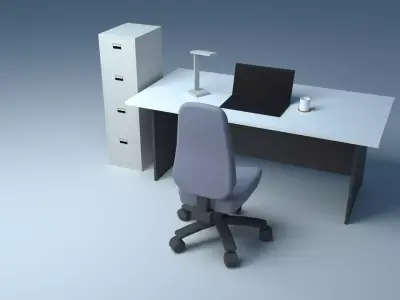 Office  Furniture Set Free 3D model