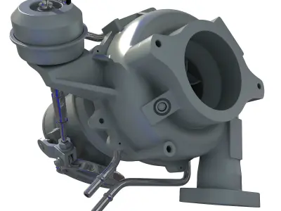 White Turbo Engine 3D model 24 3D model