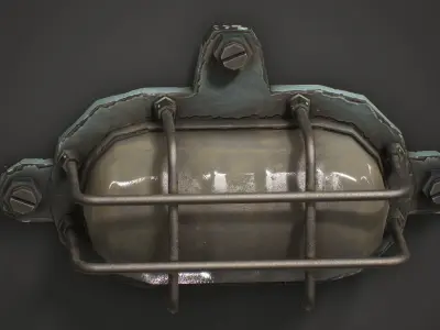 Bunker Wall Lamp - PBR Game Ready Low-poly 3D model