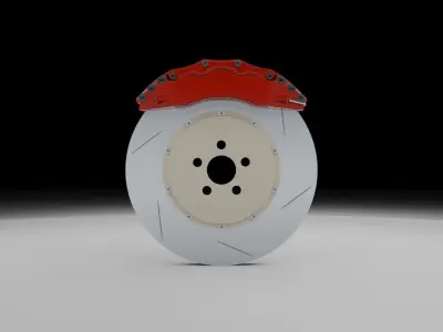 High Poly 6-Pot Brake System Free 3D model