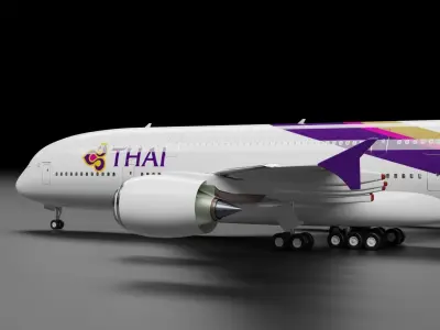 Airbus A380-800 THAI Livery 3D model