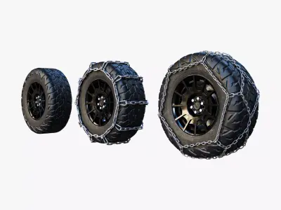 Wheel Offroad Pack Lowpoly Chain Low-poly 3D model