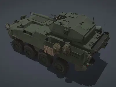 Stryker M1296 Dragoon Low-poly 3D model