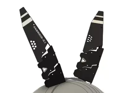 Cyberpunk Techwear Cat Bunny Ears 3D Model STL 3D print model