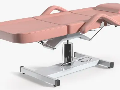 Electric Beauty Treatment Bed Pink Rigged 3D model