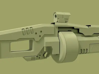sci fi grenade launcher 3D model