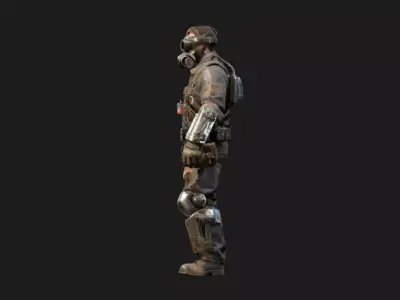 Post-Apocalyptic Wasteland Mechanic Low-poly 3D model purchase