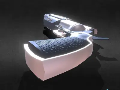 Futuristic Handgun Interceptor Low-poly 3D model