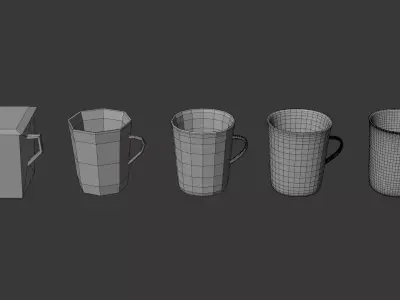 Cups Models Free low-poly 3D model