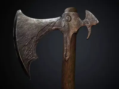 Medieval Axe Low-poly Game ready Low-poly 3D model