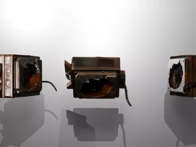 Futuristic Spaceship Wreckage LowPoly LOD Low-poly 3D model