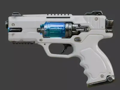Stylized Sci-Fi Blaster Pistol  Low-poly 3D model