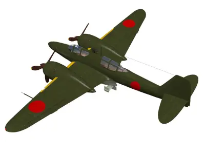 Kawasaki Ki102 otsu and Type I 1 otsu wireless guided missile  3D model