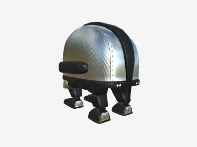 Turtleback Robot J09 Aluminum - SciFi Character Design Low-poly 3D model