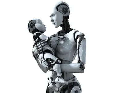 Mother and Son Cyborgs Collection 3D model