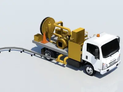 isuzu hidrant type airport fuel truck Low Poly Blank Low-poly 3D model