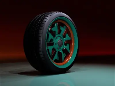 C8PFL wheel Low-poly 3D model