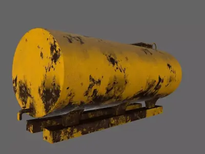 tanker rusty metal plate Low-poly 3D model